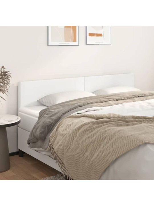 Čelo postele 2 ks bílé 80 x 5 x 78/88 cm umělá kůže