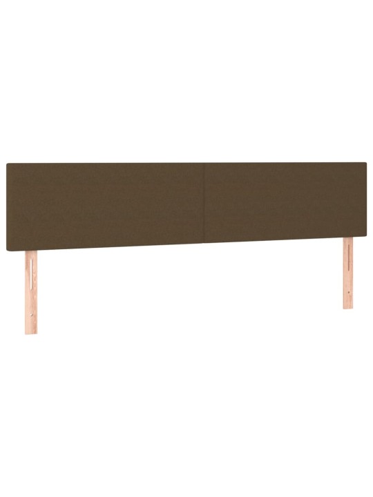 Čelo postele 2 ks tmavě hnědé 90x5x78/88 cm textil
