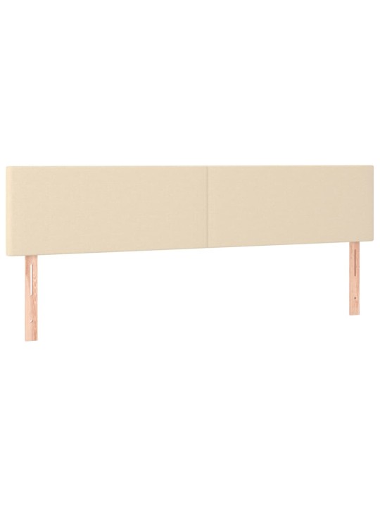Čelo postele 2 ks krémové 90x5x78/88 cm textil