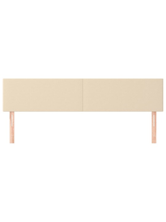 Čelo postele 2 ks krémové 90x5x78/88 cm textil