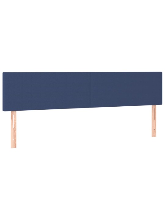 Čelo postele 2 ks modré 90x5x78/88 cm textil