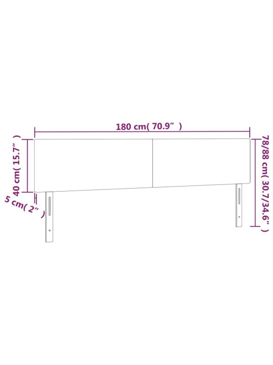 Čelo postele 2 ks modré 90x5x78/88 cm textil