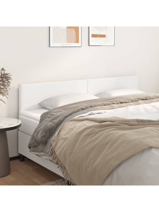 Čelo postele 2 ks bílé 90x5x78/88 cm umělá kůže