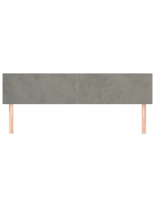 Čelo postele 2 ks světle šedé 90x5x78/88 cm samet