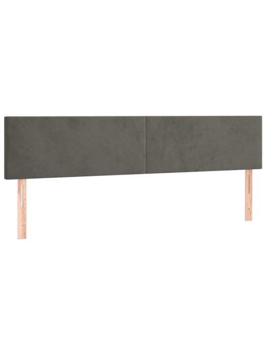 Čelo postele 2 ks tmavě šed 90x5x78/88 cm samet