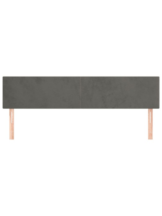 Čelo postele 2 ks tmavě šed 90x5x78/88 cm samet
