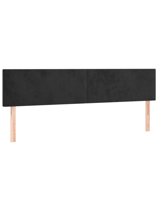 Čelo postele 2 ks černé 90x5x78/88 cm samet