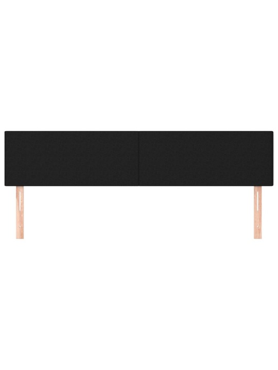 Čelo postele 2 ks černé 100x5x78/88 cm textil