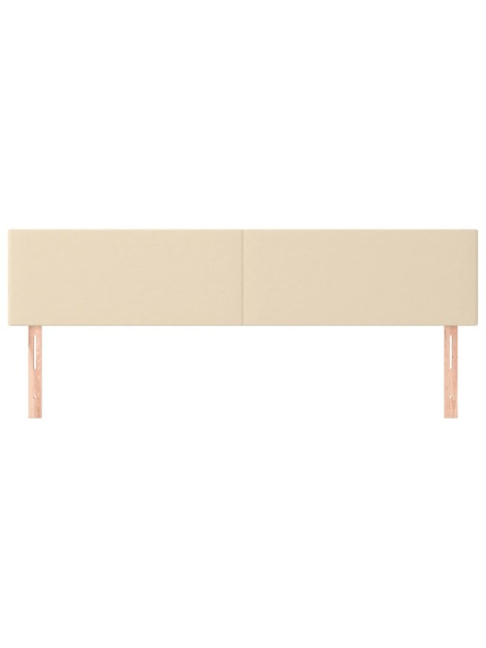 Čelo postele 2 ks krémové 100x5x78/88 cm textil