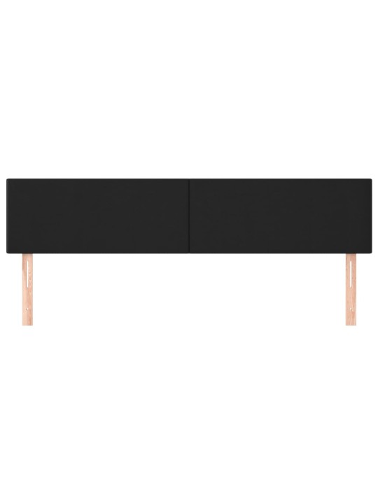 Čelo postele 2 ks černé 100x5x78/88 cm umělá kůže