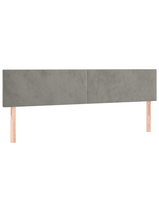Čelo postele 2 ks světle šedé 100 x 5 x 78/88 cm samet