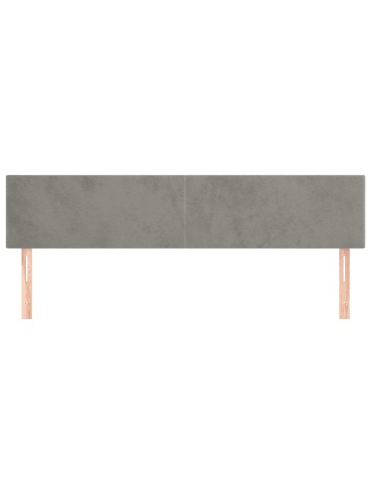 Čelo postele 2 ks světle šedé 100 x 5 x 78/88 cm samet