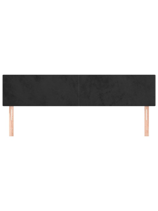 Čelo postele 2 ks černé 100x5x78/88 cm samet