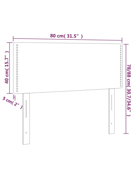 Čelo postele zelené 80 x 5 x 78/88 cm textil
