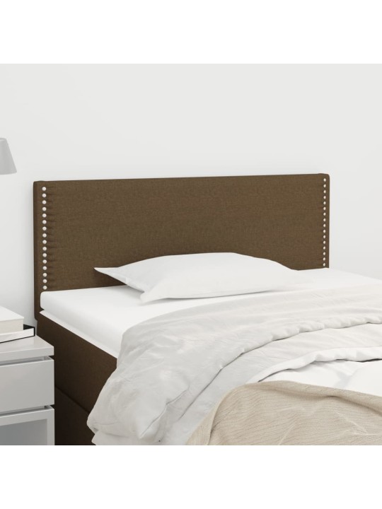 Čelo postele tmavě hnědé 90x5x78/88 cm textil