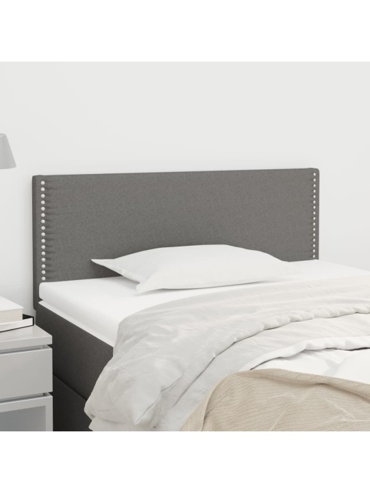 Čelo postele tmavě šedé 100x5x78/88 cm textil