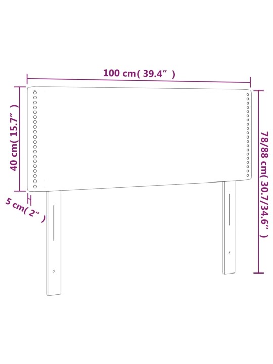 Čelo postele krémové 100x5x78/88 cm textil