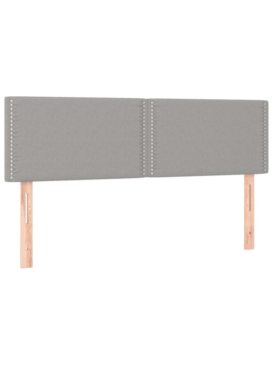 Čela postele 2 ks světle šedá 72 x 5 x 78/88 cm textil
