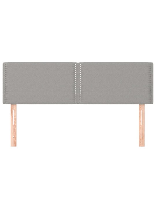 Čela postele 2 ks světle šedá 72 x 5 x 78/88 cm textil