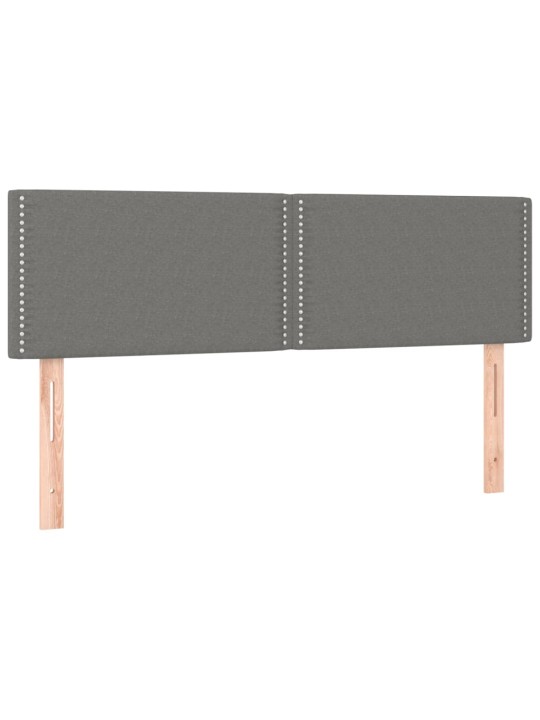 Čela postele 2 ks tmavě šedá 72 x 5 x 78/88 cm textil