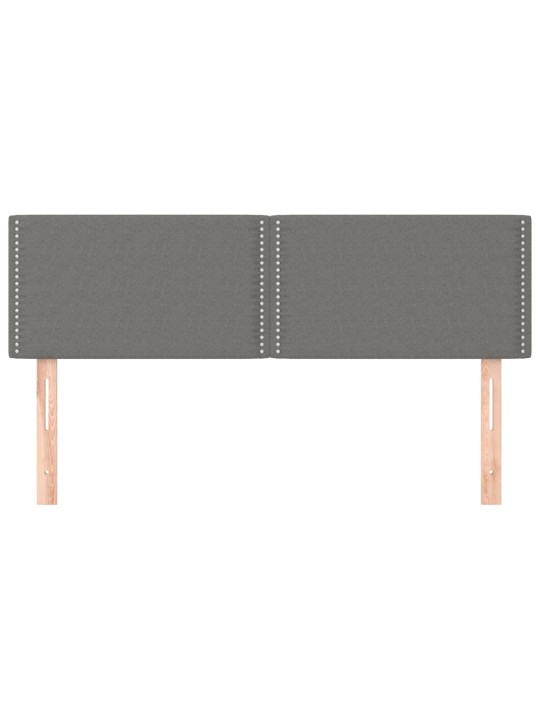 Čela postele 2 ks tmavě šedá 72 x 5 x 78/88 cm textil