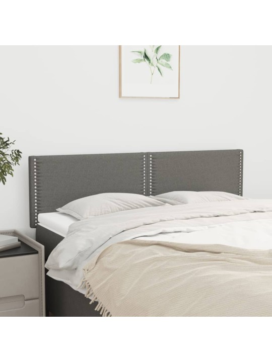 Čela postele 2 ks tmavě šedá 72 x 5 x 78/88 cm textil