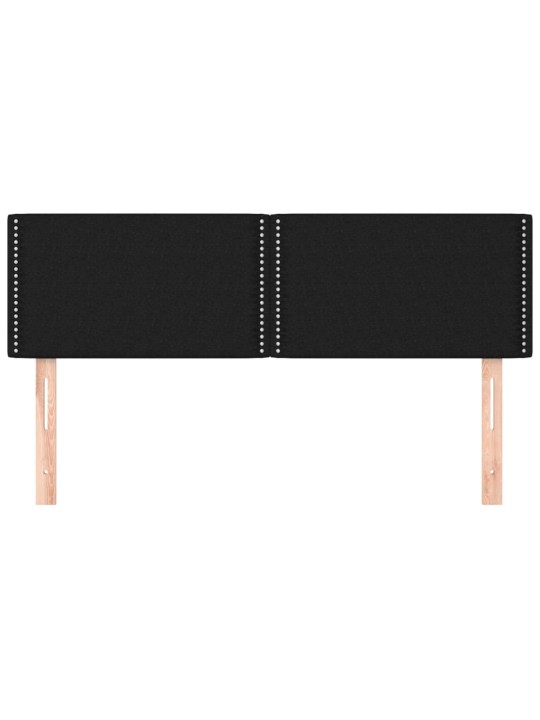 Čela postele 2 ks černá 72 x 5 x 78/88 cm textil