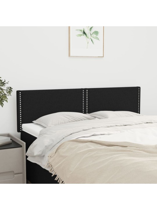 Čela postele 2 ks černá 72 x 5 x 78/88 cm textil