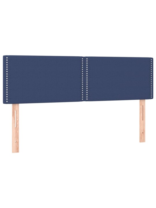 Čela postele 2 ks modrá 72 x 5 x 78/88 cm textil