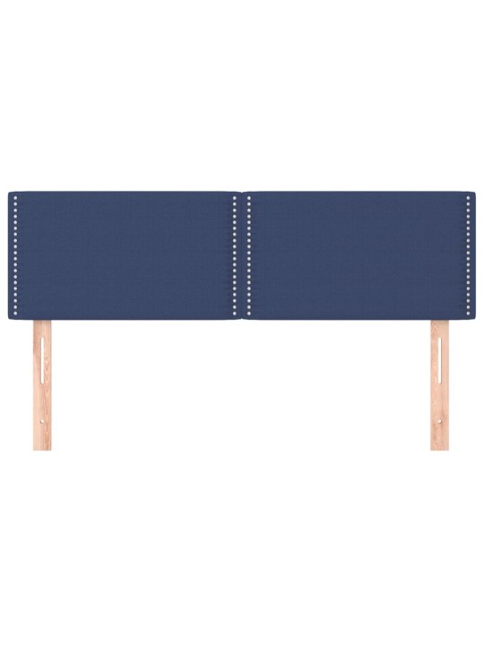 Čela postele 2 ks modrá 72 x 5 x 78/88 cm textil
