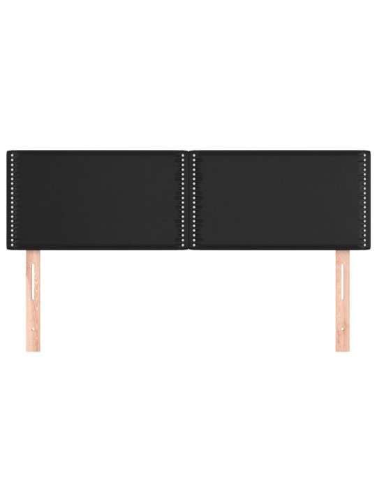Čela postele 2 ks černá 72 x 5 x 78/88 cm umělá kůže