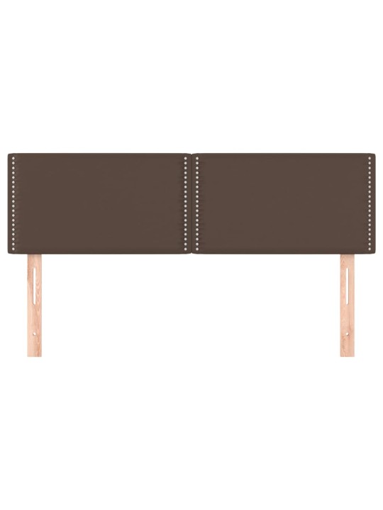 Čela postele 2 ks hnědá 72 x 5 x 78/88 cm umělá kůže