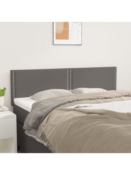Čela postele 2 ks šedá 72 x 5 x 78/88 cm umělá kůže