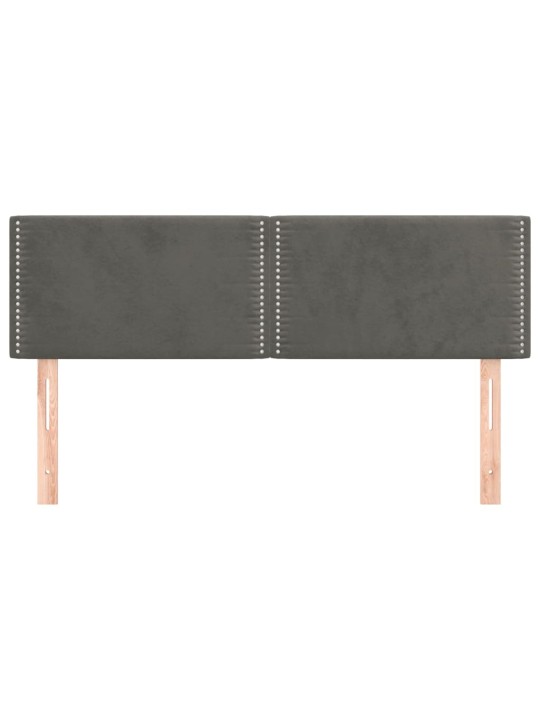 Čela postele 2 ks tmavě šedá 72 x 5 x 78/88 cm samet