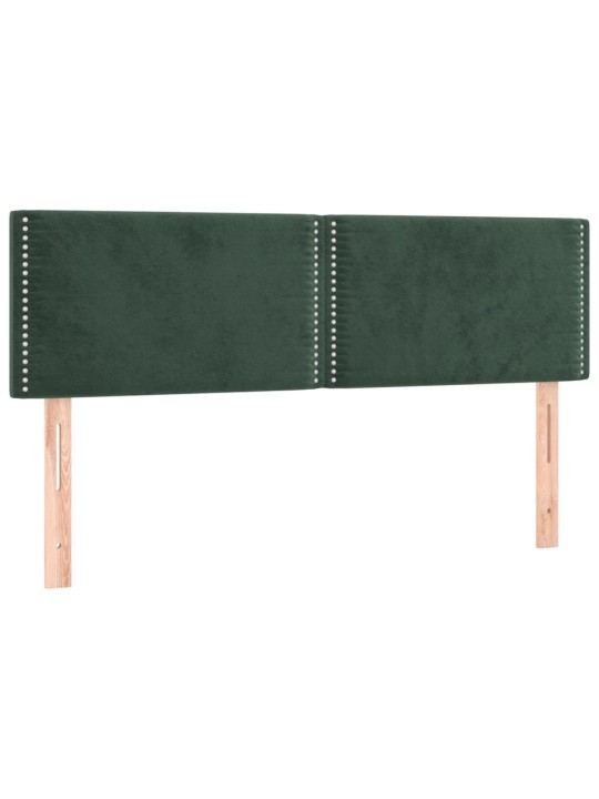 Čela postele 2 ks tmavě zelená 72 x 5 x 78/88 cm samet