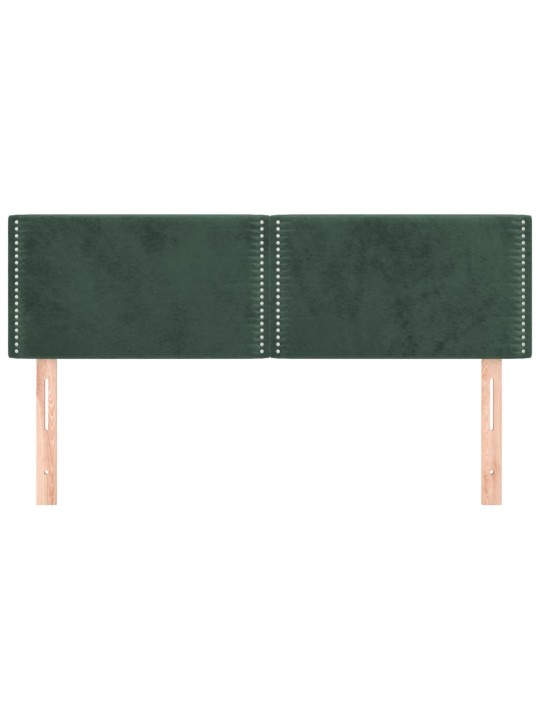 Čela postele 2 ks tmavě zelená 72 x 5 x 78/88 cm samet