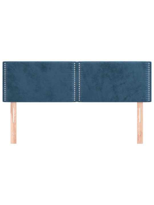 Čela postele 2 ks tmavě modrá 72 x 5 x 78/88 cm samet