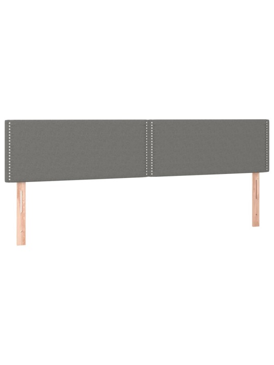 Čelo postele 2 ks tmavě šedé 80 x 5 x 78/88 cm textil