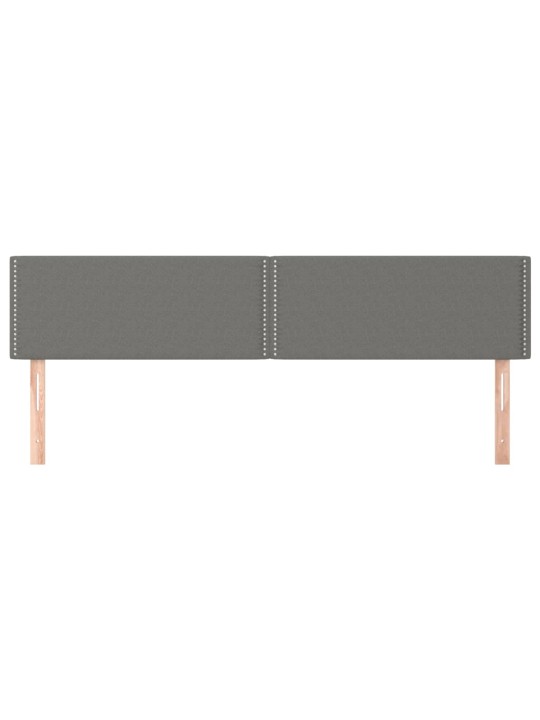 Čelo postele 2 ks tmavě šedé 80 x 5 x 78/88 cm textil
