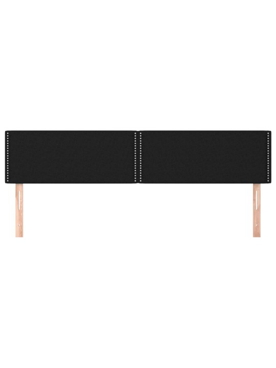 Čelo postele 2 ks černé 80 x 5 x 78/88 cm textil