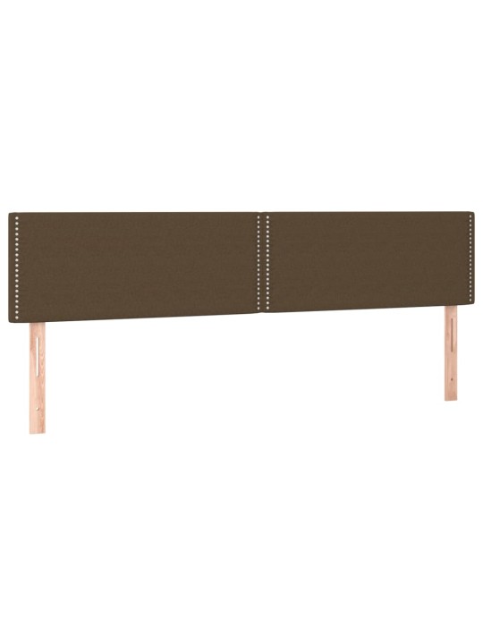Čelo postele 2 ks tmavě hnědé 80 x 5 x 78/88 cm textil
