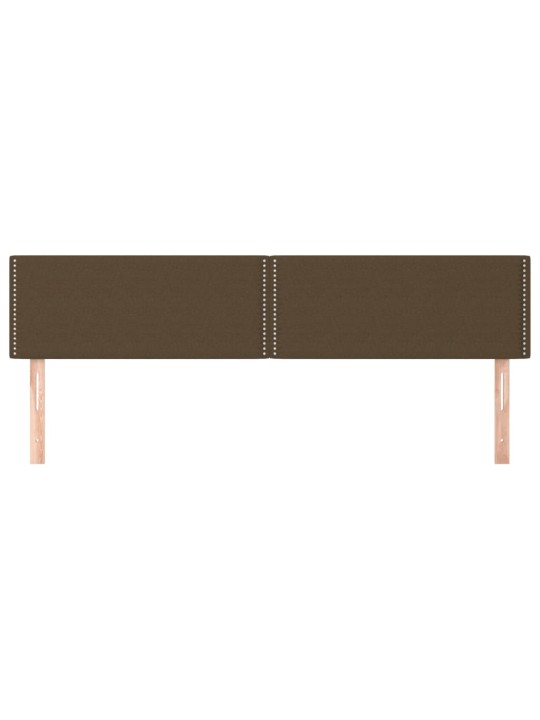 Čelo postele 2 ks tmavě hnědé 80 x 5 x 78/88 cm textil