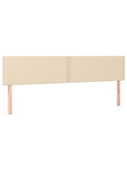Čelo postele 2 ks krémové 80 x 5 x 78/88 cm textil