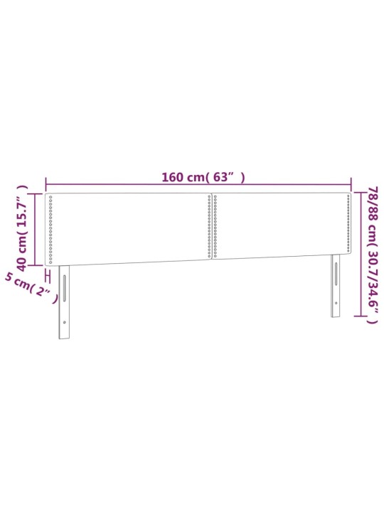 Čelo postele 2 ks krémové 80 x 5 x 78/88 cm textil