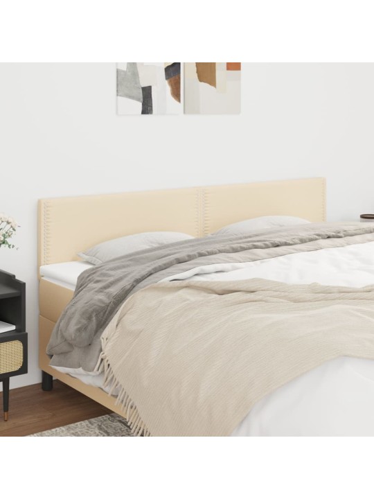 Čelo postele 2 ks krémové 80 x 5 x 78/88 cm textil