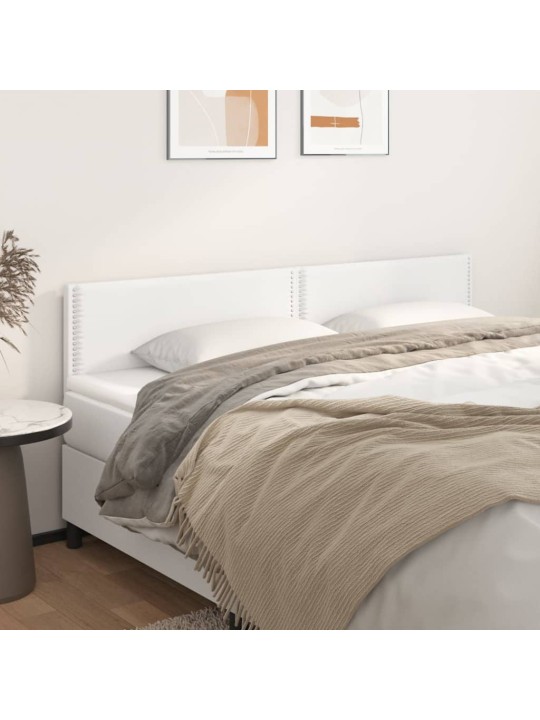 Čelo postele 2 ks bílé 80 x 5 x 78/88 cm umělá kůže
