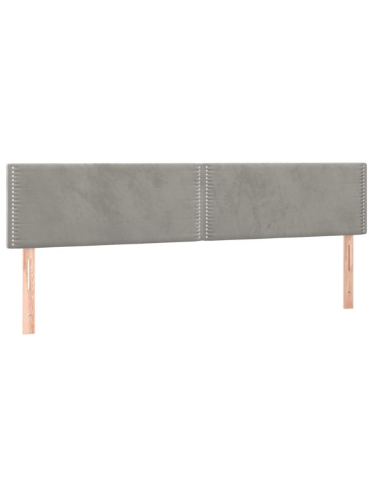 Čela postele 2 ks světle šedá 80x5x78/88 cm samet