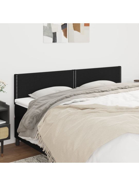 Čelo postele 2 ks černé 90x5x78/88 cm textil