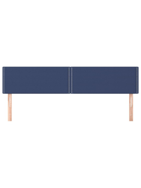 Čelo postele 2 ks modré 90x5x78/88 cm textil