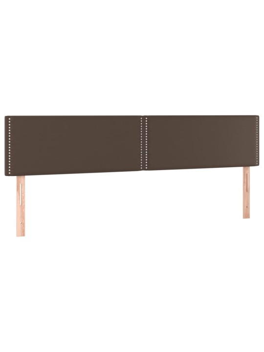 Čelo postele 2 ks hnědé 90x5x78/88 cm umělá kůže